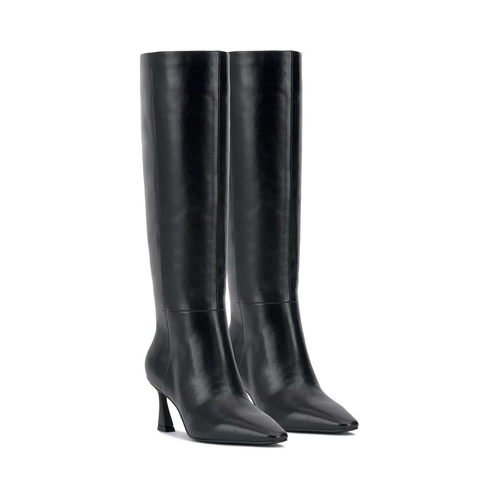 Vince Camuto Women Sutton 2 Black Leather Wide Calf Tall Boots Size 8.5